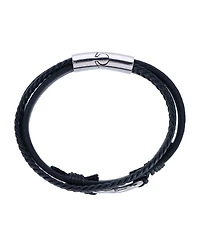 Trafalgar Loose Fit Infinity 3 Band Secure Clasp Leather Bracelet