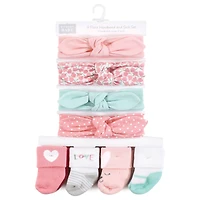 Hudson Baby Baby Girls Hudson 8Pc Headband and Socks Set