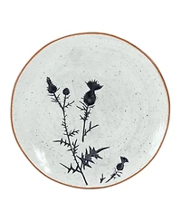 Rustic Thistle Etched Plate With Speckled Finish (Set of 4)