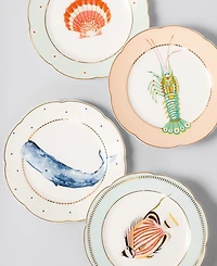 Yvonne Ellen Fishy Tea Plates, Set of 4