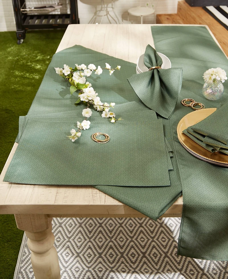 Design Imports Tonal Lattice Print Outdoor Tablecloth, 60x84 Inches