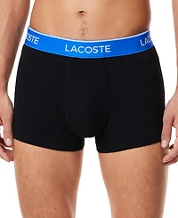 Lacoste Men's 3-Pack Regular-Fit Logo Waistband Trunk Underwear