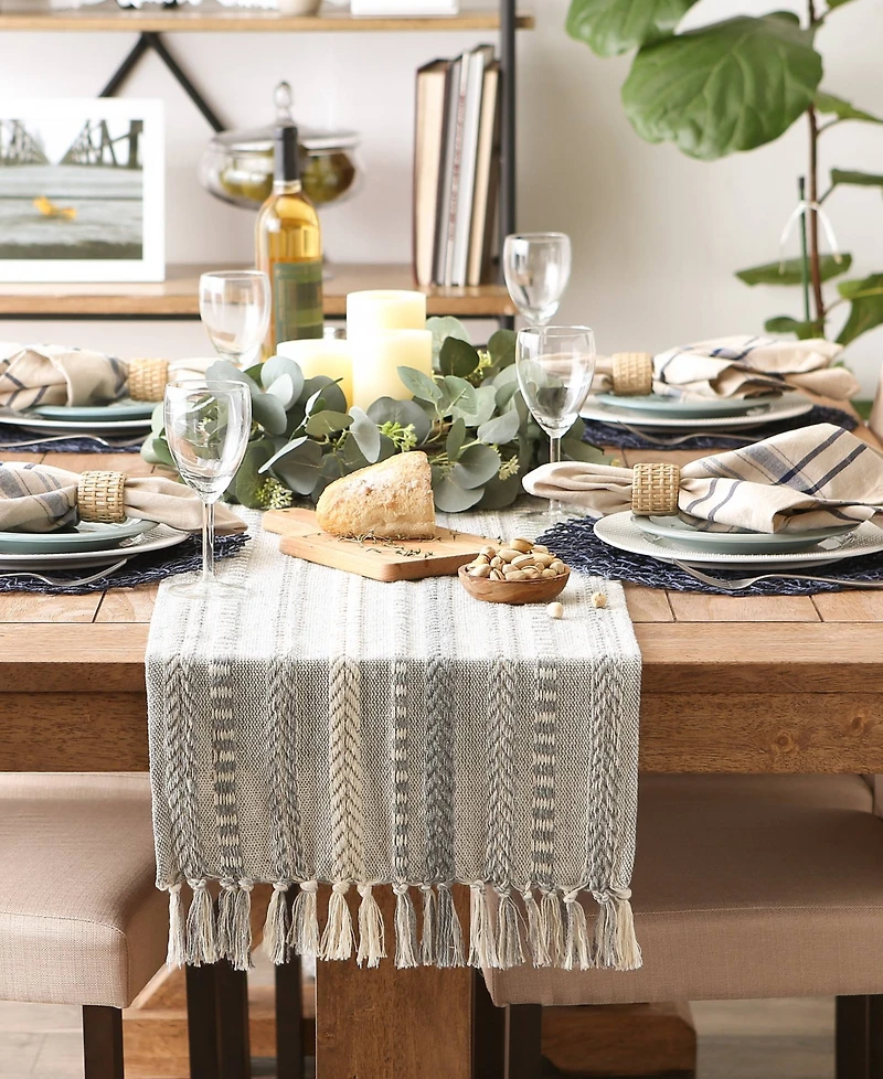 Design Imports Braided Stripe Table Runner, 15x72 Inches