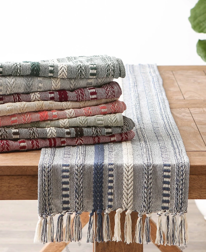 Design Imports Braided Stripe Table Runner, 15x108 Inches