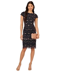 Adrianna Papell Women's Boat-Neck Beaded Sheath Dress