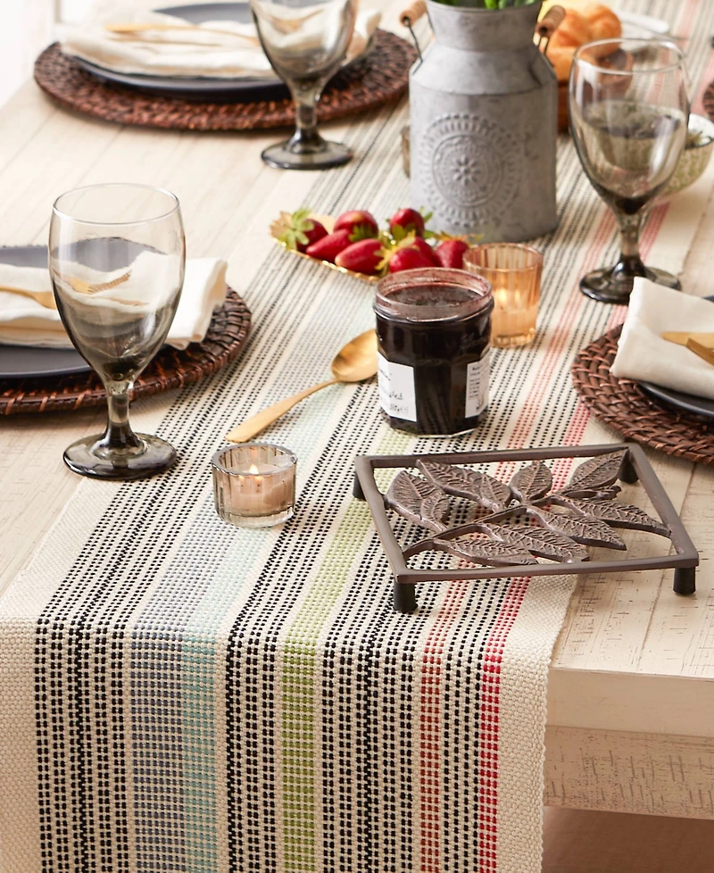 Design Imports Variegated Fringe Table Runner, 13x72 Inches