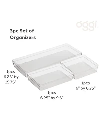 Oggi Set of 3 Clear Drawer Organizers