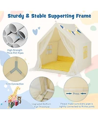 Sugift 48 x 42 50 Inch Large Play Tent with Washable Cotton Mat Holiday Birthday Gift for Kids
