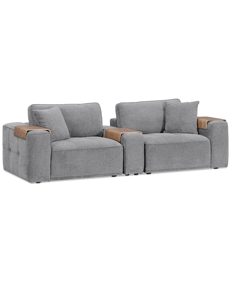 Nycolle 3-Pc. Modular Fabric Sofa with Console, Created for Macy's