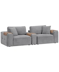 Nycolle 3-Pc. Modular Fabric Sofa with Console, Created for Macy's