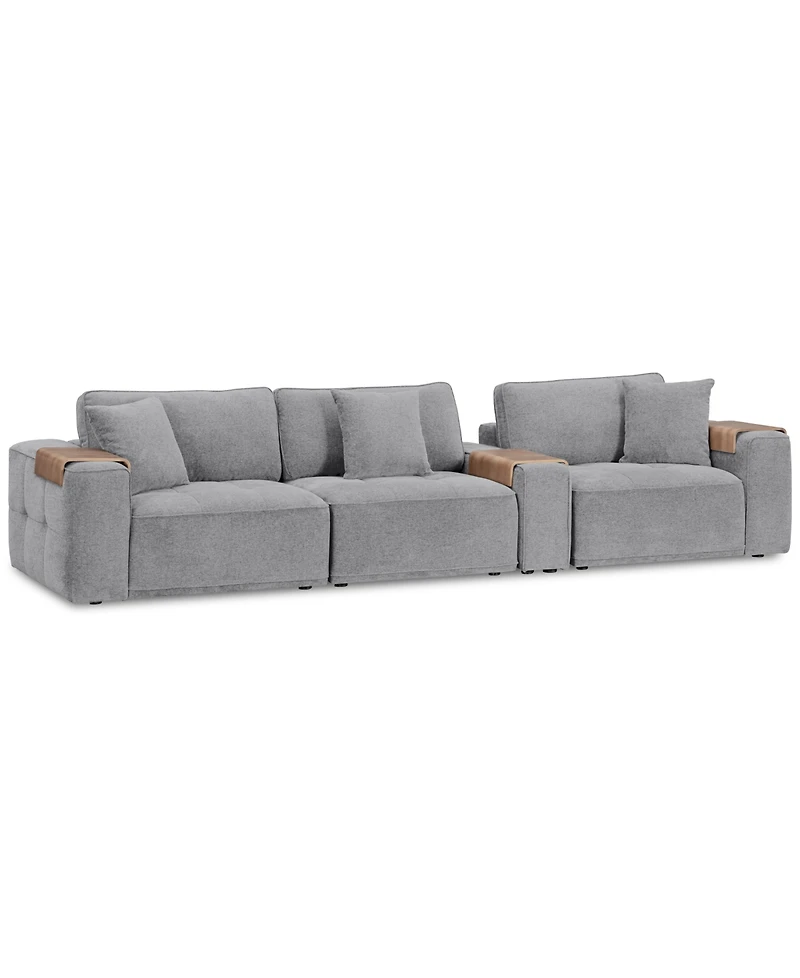 Nycolle 4-Pc. Modular Fabric Sectional with Console, Created for Macy's