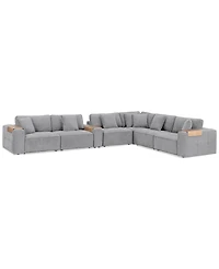 Nycolle -Pc. Modular Fabric L-Shape Sectional with 1 Console