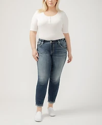 Silver Jeans Co. Plus Boyfriend Mid Rise Slim Leg Luxe Stretch