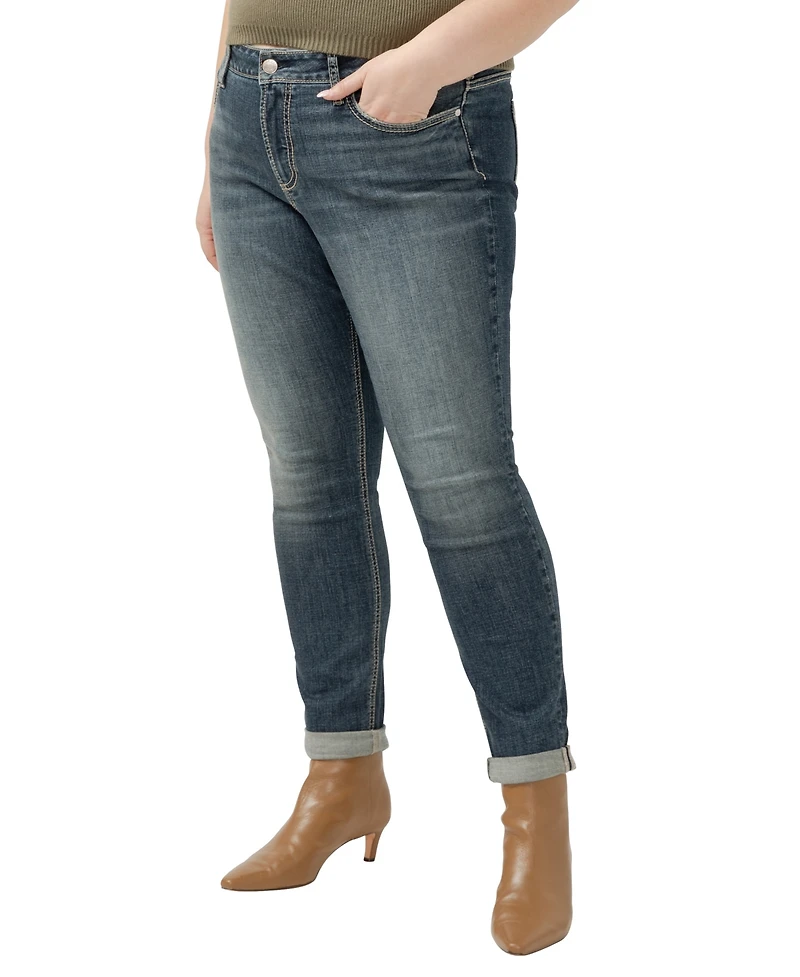 Silver Jeans Co. Plus Girlfriend Mid Rise Skinny Leg