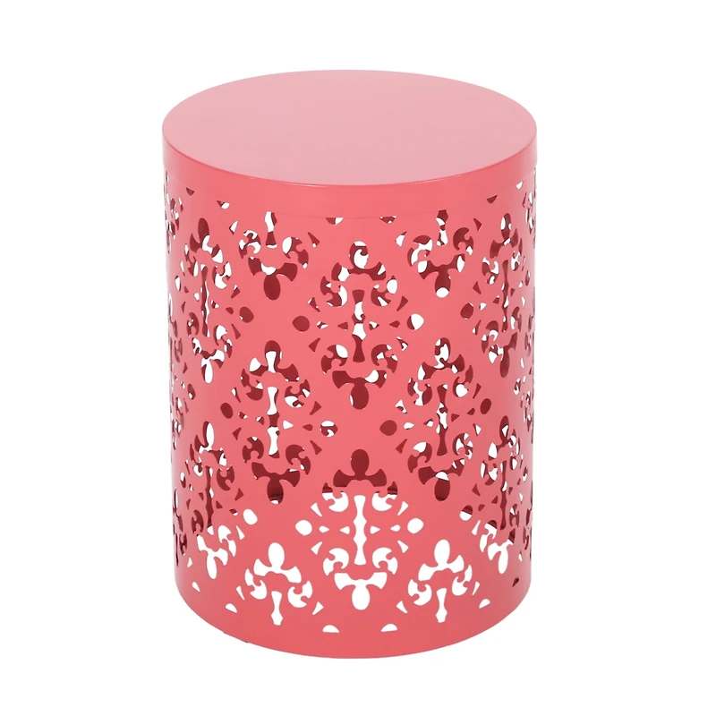 Streamdale Modern Iron Cut Side Table with Cylindrical Design