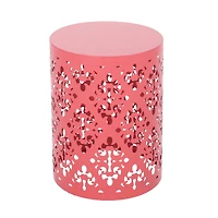 Streamdale Modern Iron Cut Side Table with Cylindrical Design