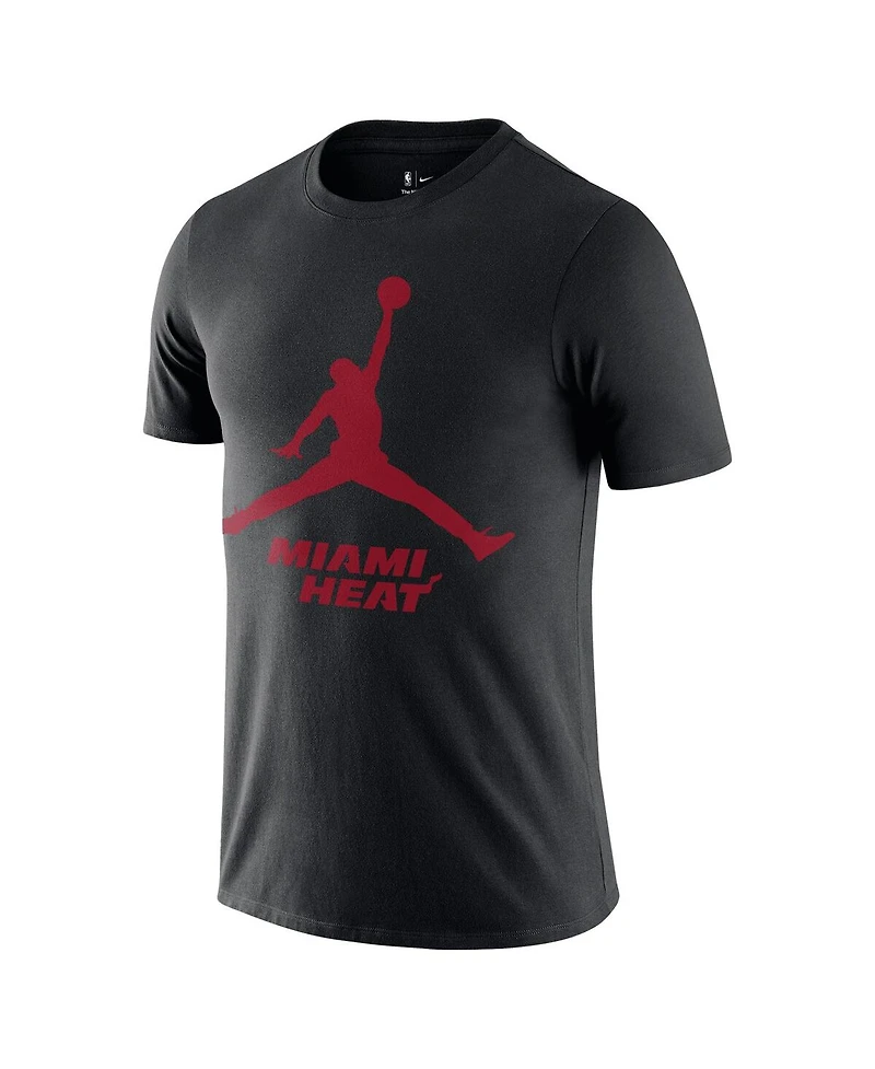 Nike Men's Black Miami Heat Essential Jumpman T-Shirt