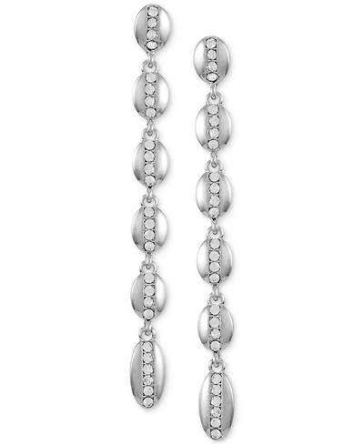Vince Camuto Gold-Tone Pave Oval Linear Drop Earrings