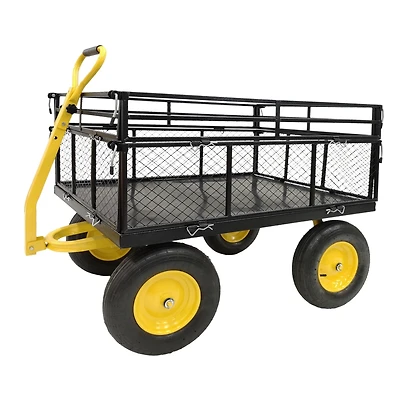 Sturdy Garden Cart 1400 Lbs Load Capacity, Steel Mesh Bed