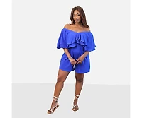 Rebdolls Plus New Season Ruffle Wide Leg Romper