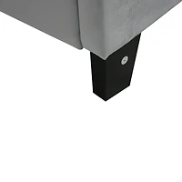 Simplie Fun Gray Upholstered Queen Platform Bed - No Box Spring Needed