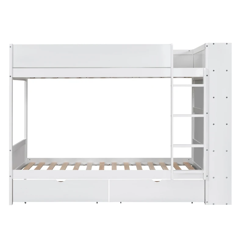 Streamdale Twin Over Bunk Bed With 2 Drawers And Multilayer Cabinet