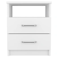 Streamdale Furniture Napoles Nightstand, Superior Top, Two Drawers, One Shelf