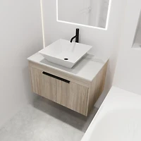 Streamdale 30" Modern Design Float Bathroom Vanity With Ceramic Basin Set