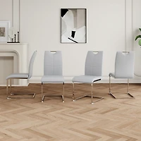 Streamdale Furniture Set of 4 Modern Faux Leather Dining Chairs