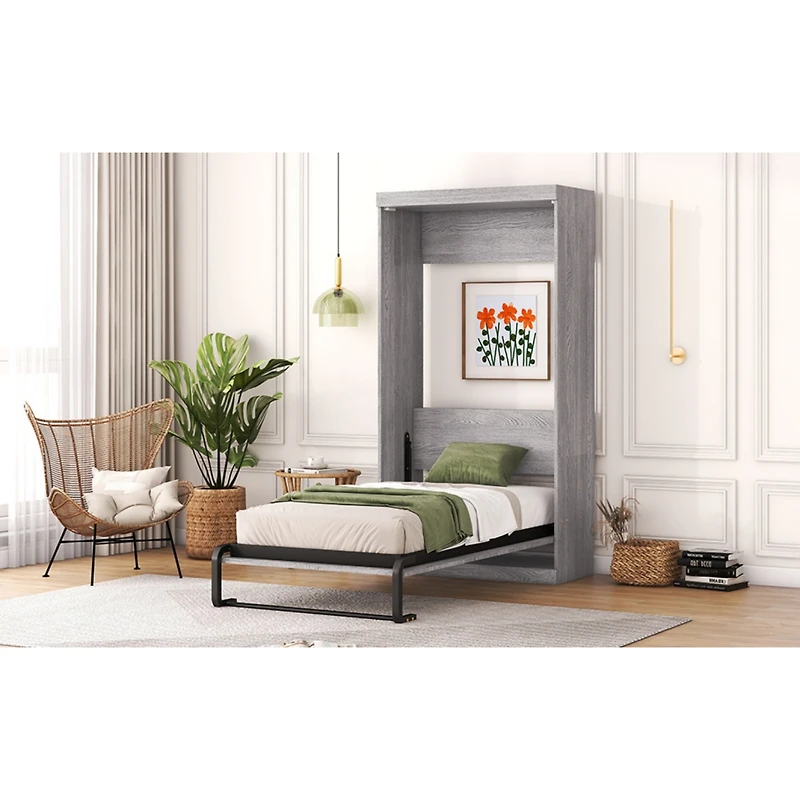 Simplie Fun Twin Size Murphy Bed, Can Be Folded Into A Cabinet