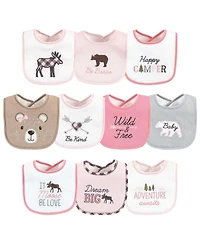 Hudson Baby Infant Boy Cotton Terry Drooler Bibs with Fiber Filling 10pk