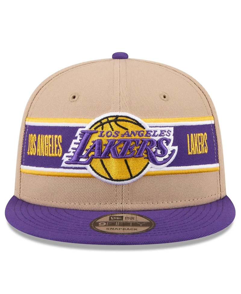 New Era Men's Tan/Purple Los Angeles Lakers 2024 Nba Draft 9FIFTY Snapback Hat