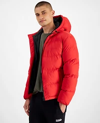 Hugo by Boss Men's Beazly2436 Slim-Fit Quilted Full-Zip Hooded Puffer Jacket