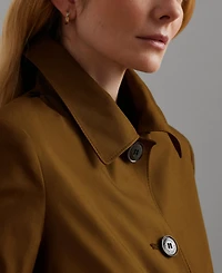 Lauren Ralph Womens Hooded A-Line Raincoat