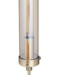 Rosemary Lane 33" Metal Tall Accent Lamp with Cylinder Glass Shades