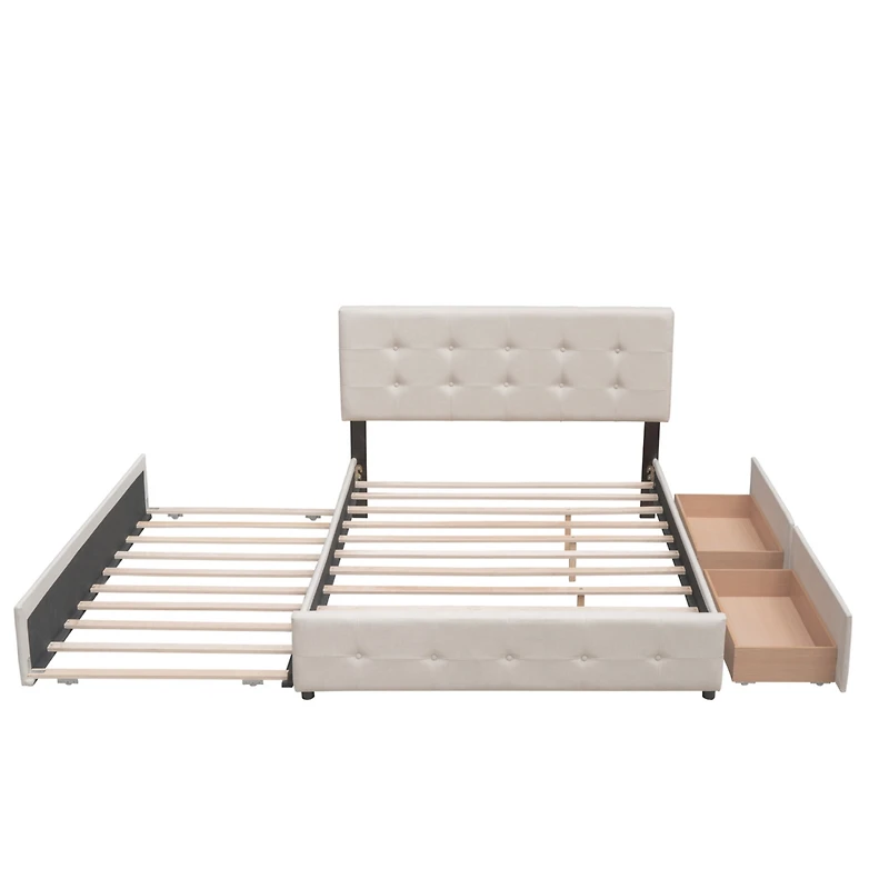Streamdale Queen Upholstered Bed with 2 Drawers and Twin Xl Trundle