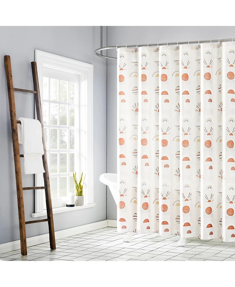 Sunburst 13-Piece Boho Print Shower Curtain Set
