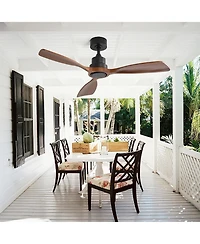 Streamdale 48" Matte Black Ceiling Fan with Remote Control, No Light