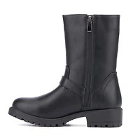 Olivia Miller Little Girls Moto Lug Sole Boots