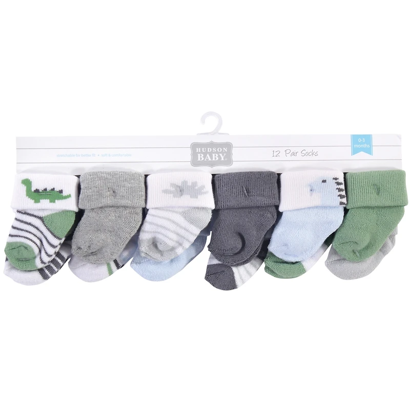 Hudson Baby Baby Boys Hudson Plush Terry Socks 12 Pack