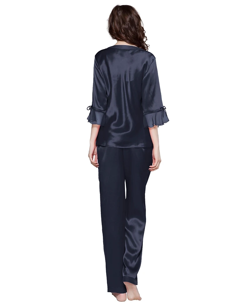 Lilysilk Women's Laced Silk Pajama Set