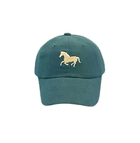Bits & Bows Boys Boys Horse Baseball Hat in Hunter Green