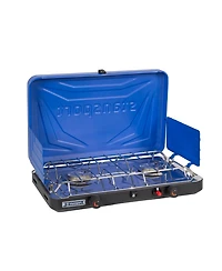 Stansport 2-Burner Propane Stove with Drip Pan & Piezo Igniter