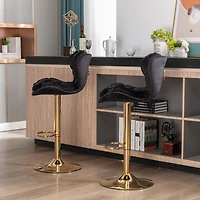 Streamdale Chrome Swivel Bar Stools with Adjustable Lift