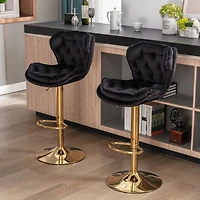 Streamdale Chrome Swivel Bar Stools with Adjustable Lift