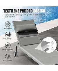 Streamdale Premium Lounge Chair Aluminum & Textile, Adjustable, Uv-Resistant