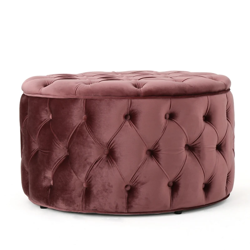 Streamdale Ottoman Velvet Modern Glam Button Tufted