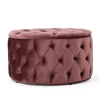 Streamdale Ottoman Velvet Modern Glam Button Tufted
