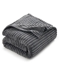 Ultra Soft & Light Ribbed Fleece Blanket - Throw/Travel 50"x60"