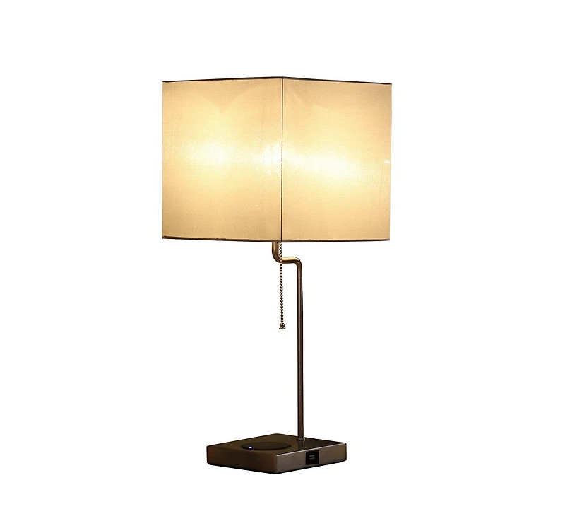 Streamdale 21.5-Inch Aston Square Table Lamp with Charging Station